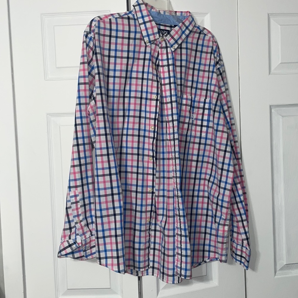 Blue and pink Chaps button down